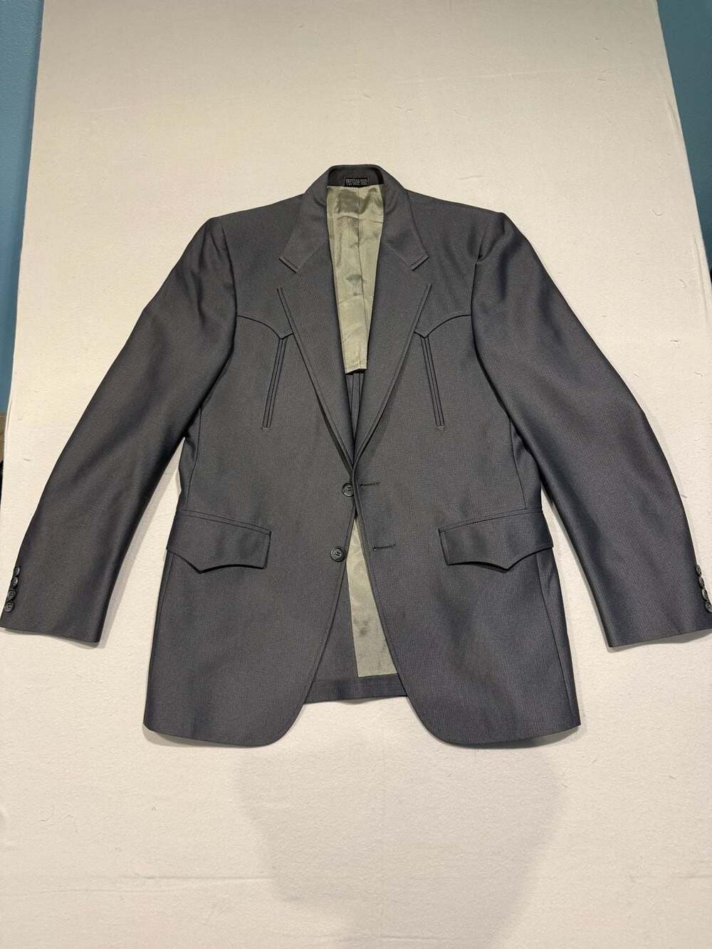 Vintage Alfred Downing Ltd Blazer Jacket Gray Wool Tailored Suit